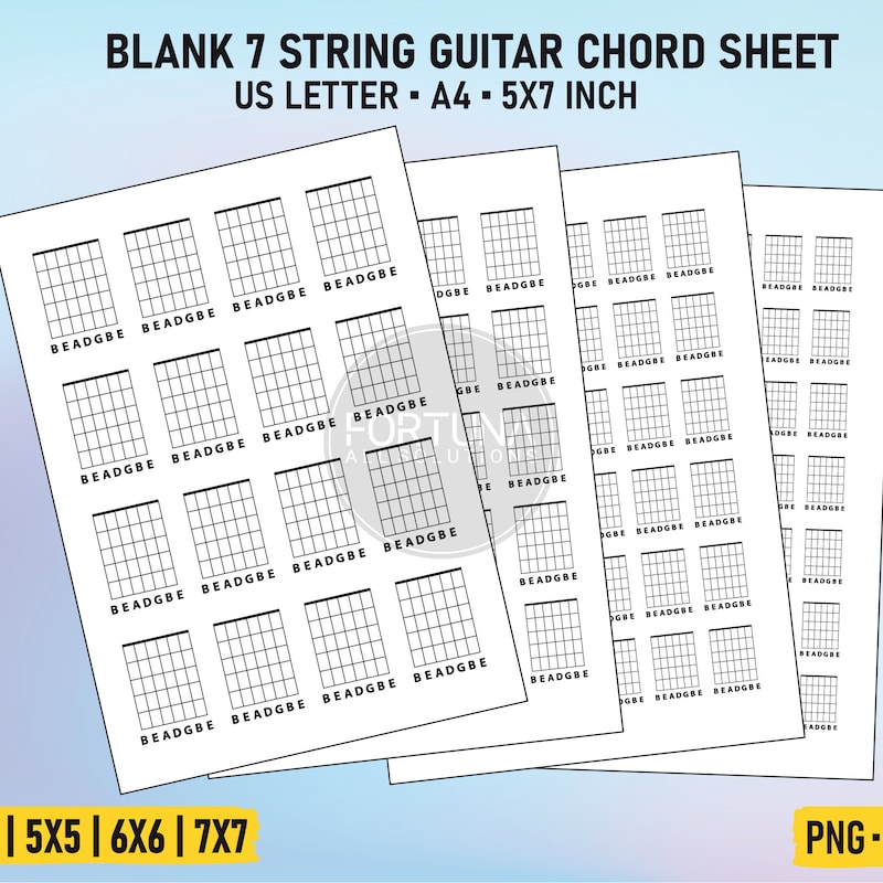 Guitar Chord Chart - Etsy