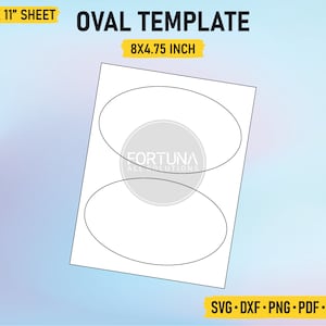 8 x 4.75 Inch Large Oval Label Template SVG Cut File Vector Cricut Png Dxf Eps PDF
