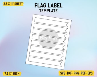 Flag Ribbon Award Banner Label Template SVG Cut File Vector Cricut Png Dxf Eps PDF