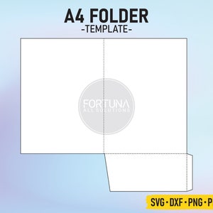Modèle de dossier A4 SVG coupe fichier vectoriel Cricut Png Dxf Eps
