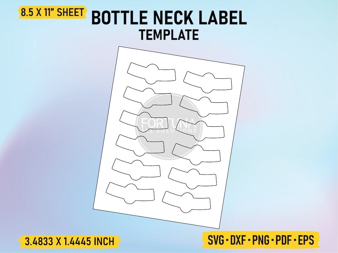Wine Beer Bottle Neck Label Template SVG Cut File Vector Etsy