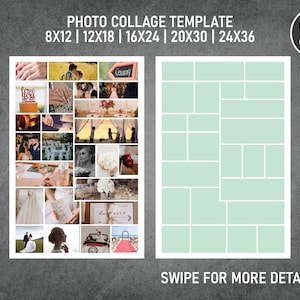 Photo Collage Template for 27 Photos | Memorial Collage | Funeral Collage | Graduation Poster | 8x12, 12x18, 16x24, 20x30, 24x36 | Style C