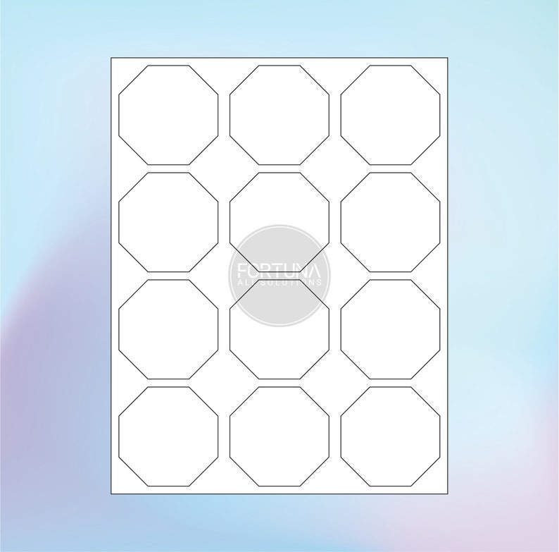 Octagon Label Template SVG Cut File Vector Cricut Png Dxf Eps PDF ...