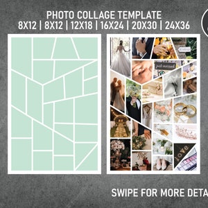 Photo Collage Template for 25 Photos | Memorial Collage | Funeral Collage | Graduation Poster | 8x12, 12x18, 16x24, 20x30, 24x36 | Style 7