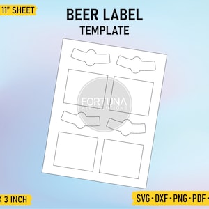 Beer Label 3.5 x 3 Inch Template SVG Cut File Vector Cricut Png Dxf Eps PDF