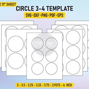 Circle Label 3 Inch | 3.25 Inch | 3.33 Inch | 3.5 Inch | 3.75 Inch | 3.9375 Inch | 4 Inch Label Template SVG Cut File Vector Cricut Clipart