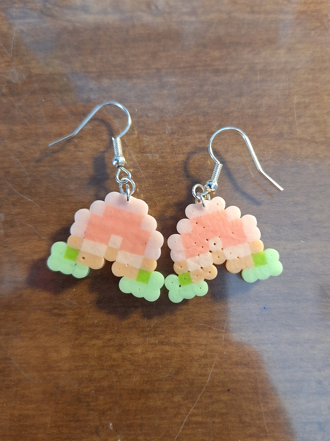 Peach - Anaya German Silver Beaded Earrings