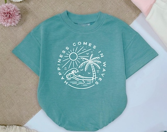Happiness Waves Baby Romper: Surf Beach Bodysuit
