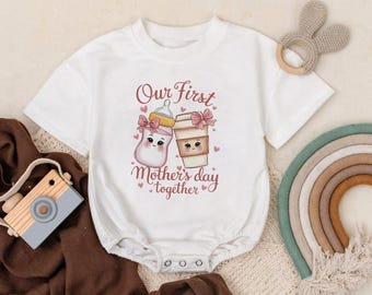 First Mothers Day Baby Romper, Milk Coffee Outfit, Mommy Me Bodysuit