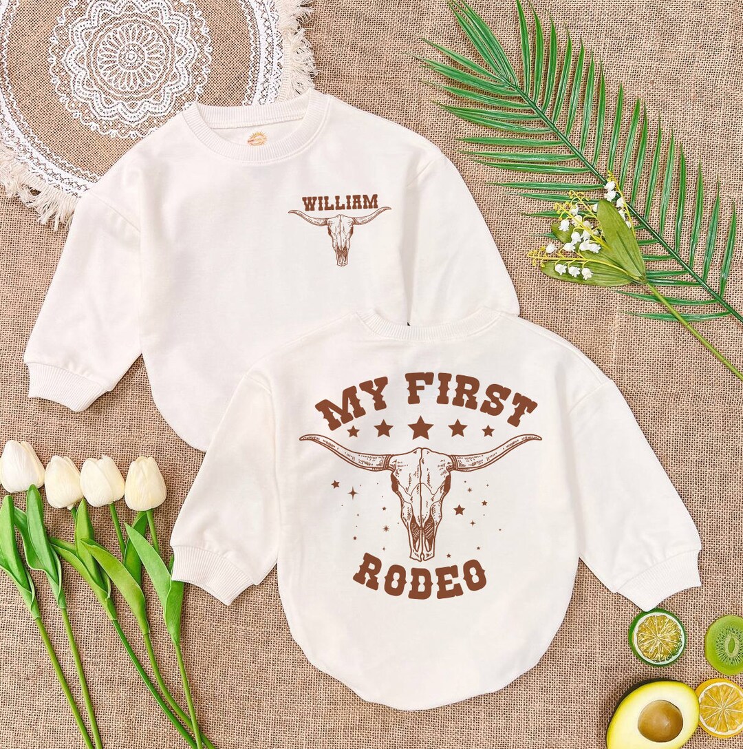 Custom My First Rodeo Baby Romper, Cowboy Birthday Outfit - Etsy
