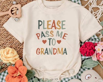 Grandma Baby Romper: "Pass Me To Grandma" - Newborn Gift