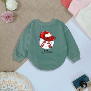 Custom Boy Name Baseball Romper: Game Day Baby Outfit