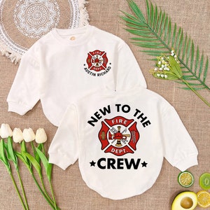 Custom Name New To The Crew romper, New To The Crew Baby Romper, New To The 2sides Romper Sweatshirt, Baby Shower Gift, Gift Baby Outfit