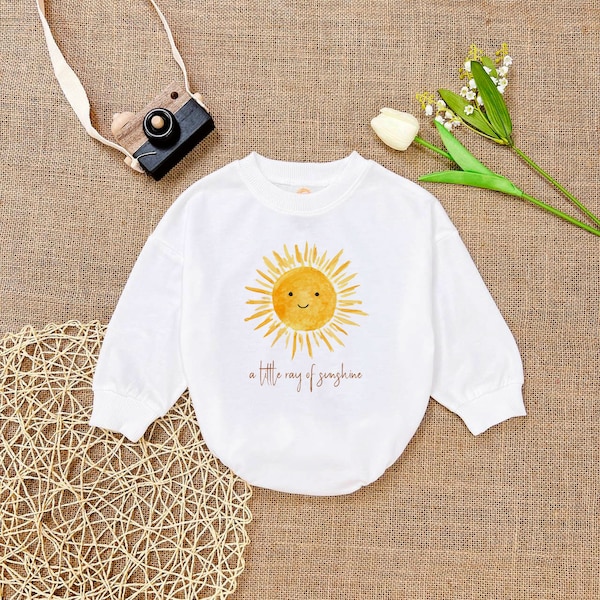 Boho Sun Baby Romper: First Birthday Outfit, Sunshine Shower