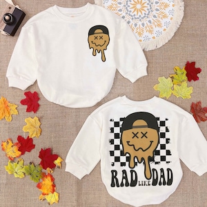 Rad Like Dad Romper- Cute Father&#39;s Day Boy Gift- Funny Baby Boy Romper - I Love My Dad Romper Sweatshirt Gift For baby Boy Clothes
