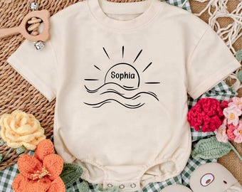 Custom Sunshine Baby Bubble Romper: Summer Beach Bodysuit