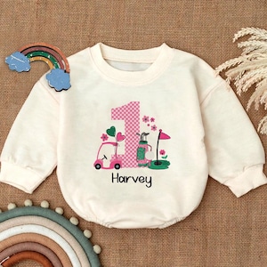 Personalized Girl Golf Romper: Caddy Baby Clothes, Daddy&#39;s Golfing Buddy