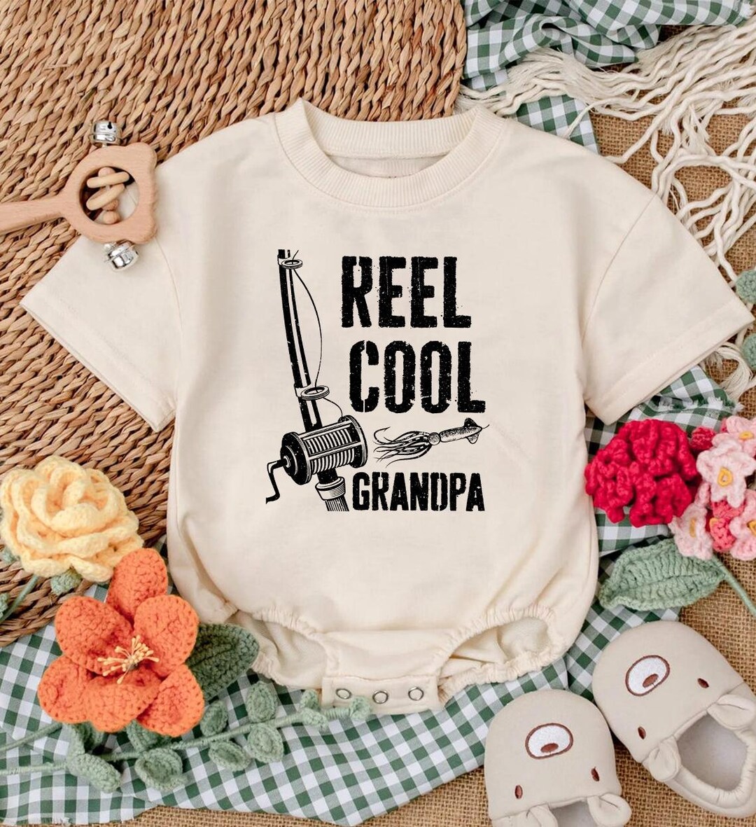 Bdjd Reel Cool Grandpa Baby Romper, Father's Day Baby Bodysuit, Fishing ...