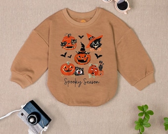 Black Cat Halloween Baby Romper: Fall Bodysuit