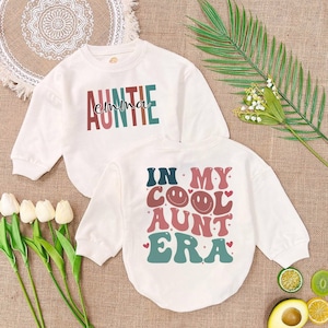 In My Cool Aunt Era Baby Romper Sweatshirt, In My Aunt Baby Clothes, Minimalist Baby Clothes, Baby Announcement, Gift For Aunt