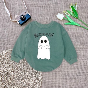 Halloween Ghost Baby Romper: &#39;Will You Be My Boo?&#39; Fall Outfit