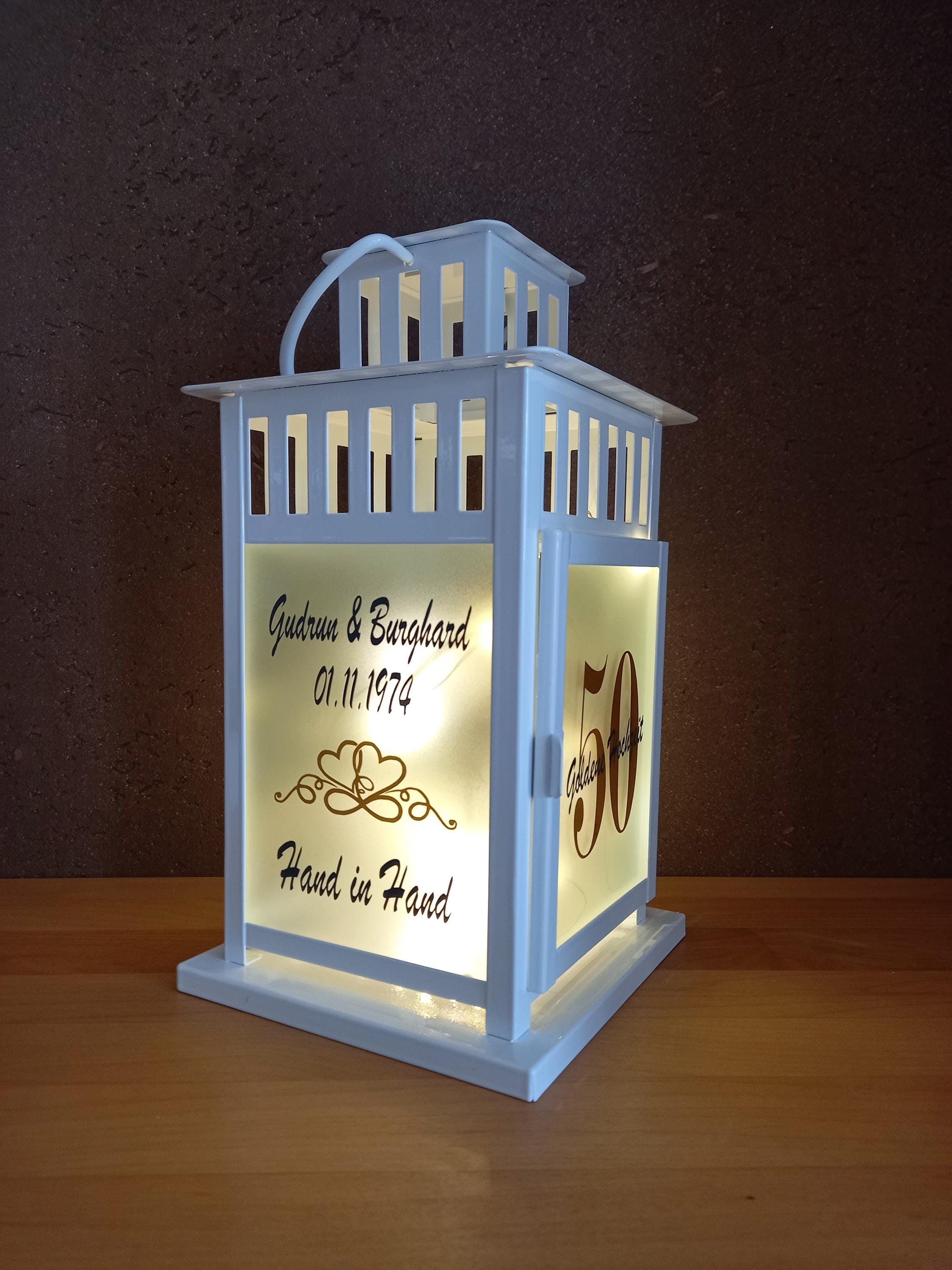 Personalisiertes Windlicht Silberhochzeit - Edelstahl Laterne Mit Gravur