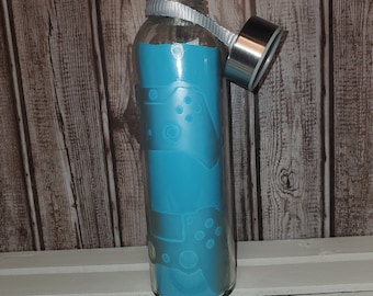 18 oz Gaming Controller Glass Water Bottle