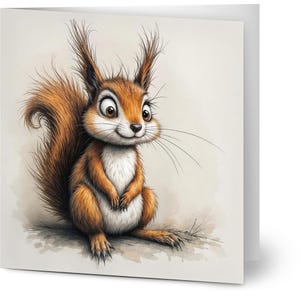 Cartes de voeux mignonnes d'écureuil roux | Paquet de 10 | Cadeau parfait pour les amateurs d'écureuils