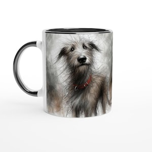 Wolfhound Sketch Mug: 11oz Ceramic Coffee Mug, Dog Lover Gift