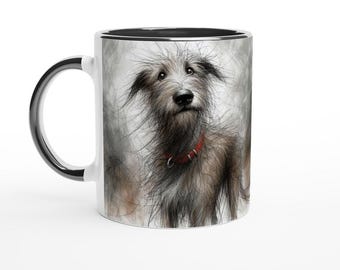 Wolfhound Sketch Mug: 11oz Ceramic Coffee Mug, Dog Lover Gift