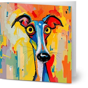 Biglietti d'auguri con levrieri, vivaci e colorati - Confezione da 10 - Regalo perfetto per gli amanti dei levrieri