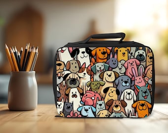 Cartoon Dogs | Insulated Lunch Box / Lunch Bag | Back to School | Adults or Kids