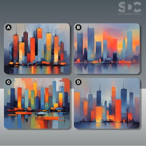 Cityscape Sunset Placemats, 26cm x 20cm, Cork Backed, Gloss Finish, Friendship Gift
