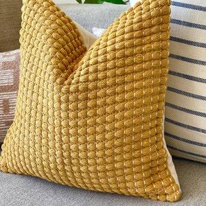 CAPRI Handwoven Throw Pillow Cover by Homeculture / 100% Cotton / Handmade Handwoven Soft Durable / Concealed Zipper / Square, Lumbar