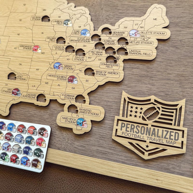 Pin Map of Nfl Stadiums Etsy