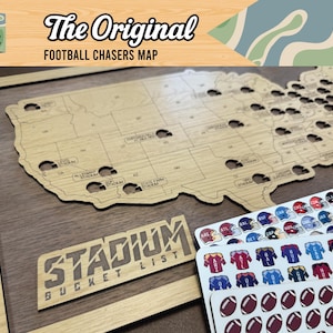 Football Stadiums Map, The ORIGINAL Viral Tracker, Football Stadiums Sign, Fathers Day Gift, Gift for Football Fan, Travel Map