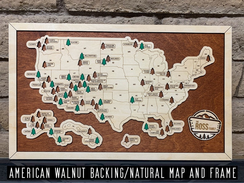 Custom National Park Map Tracker National Park Sign Gift for Etsy Finland