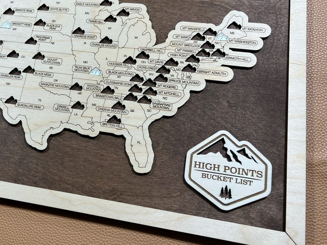 High Point Bucket List, QUICK SHIP the ORIGINAL Viral High Point Map ...