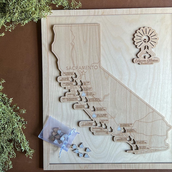California Catholic Missions, The ORIGINAL Viral Medium California Mission, California Mission Map, Bucket List Map, Anniversary Gift