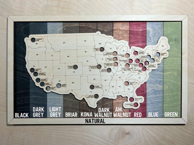 U.S. State Capitals Bucket List Map – Wooden Travel Tracker With Tokens ...
