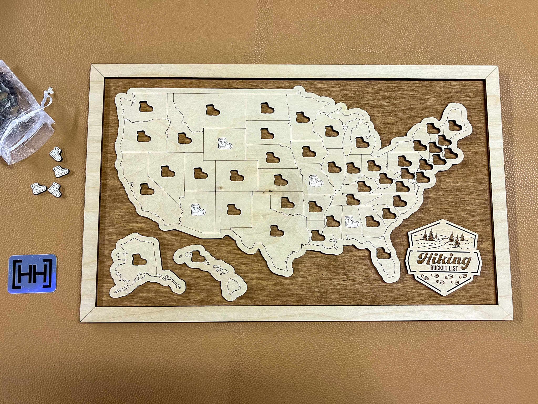 Hiking Bucket List Map, CUSTOM the ORIGINAL Viral Hiking Map, Travel ...