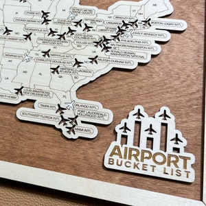 QUICK SHIP The ORIGINAL Viral Airport Map, Usa Airport Bucket List, Travel Map, Traveler Gift, Gift for Traveler, Bucket List Map