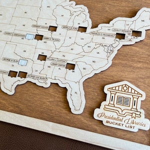 Presidential Libraries Bucket List QUICK SHIP The ORIGINAL Viral, Presidential Memorabilia, Travel Map, Bucket List Map