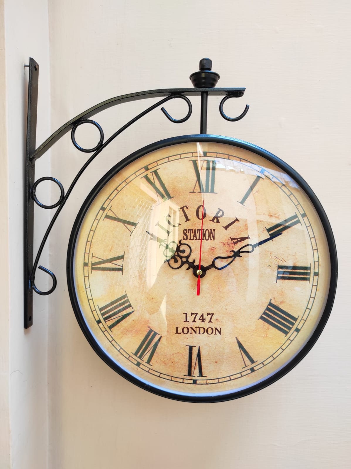 Station Clock Double Sided Victoria 1747 London Wall Clock Etsy