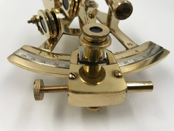 Nautical Instrument Brass 5 Sextant With Beautiful Design Wooden