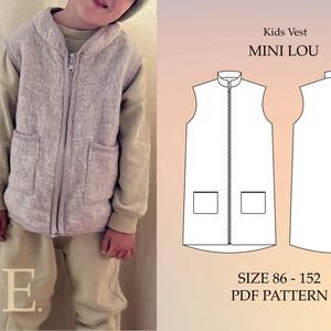 Mini Lou - Vest Pattern Wool Kids Infant Baby, Easy, Wool Walk Vest, Walk Vest Kids, Children's Vest