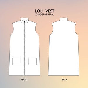 Quilted Vest Woman Man PDF pattern XS-4XL image 2