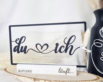 Aufsteller "du und ich" | Valentinstag | Geschenk | Personalisiert | Gravur | Geschenk für Paare | Hochzeitsgeschenk