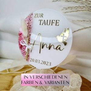 Cake Topper Personalisiert Taufe Kommunion Konfirmation Einschulung Tortenstecker Acryl Babyshower Einschulung Ø 10 cm image 1