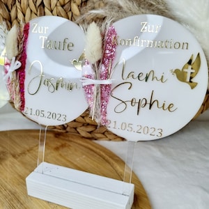 Cake Topper Personalisiert Taufe Kommunion Konfirmation Einschulung Tortenstecker Acryl Babyshower Einschulung Ø 10 cm image 3